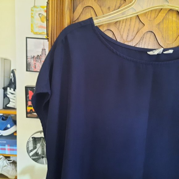 3/$15 GAP Cap Sleeve Shift Tunic Dress - Navy Blue, Size M - Picture 4 of 16